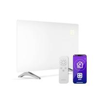 Klarstein Radiateur Infrarouge 720W – Panneau Chauffant Verre, Murale ou Autonome, Thermostat, WiFi, Télécommande, Sécurité Enfant, IP43, Chauffage Infrarouge 14m², Blanc