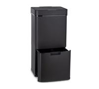 Klarstein Poubelle à capteur Royal Trash Matte 72 L acier inoxydable noir mat