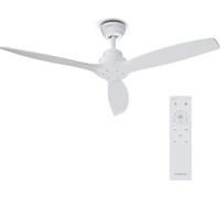 Klarstein Santa Elena Ventilateur de Plafond - 132 cm, Pales en Bois, Télécommande, 6 Vitesses, Silencieux 45 dB, Modes Été & Hiver, Minuterie 8 h, 9060 m³/h