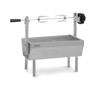 Klarstein Tourne Broche Electrique 2 en 1, Mechoui, Rotisserie et Gril de Barbecue, Broche Cochon de Lait, Tourne Broche Barbecue avec 2 Broches, Rotissoire, Mini Bbq Grill Barbecue Inox sur Roues