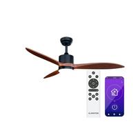 Klarstein SkyBreeze Ventilateur de plafond Smart Intérieur & Extérieur Télécommande + Contrôle avec app IP44 40 dB Noyer