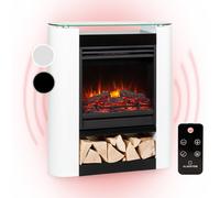 Klarstein Studio 5 1800W 62cm Cheminée électrique avec Rangement Blanc