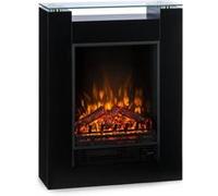 Klarstein Studio 5 Cheminée électrique radiateur soufflant 2 puissances 900W /1800W - Eclairage LED - Télécommande incluse - Design moderne noir Noir G
