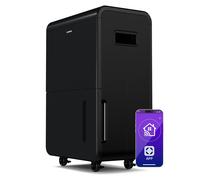 Klarstein DryFy Grand Smart 70L déshumidificateur d'air, WiFi, minuterie 24h, réservoir 8 L, anti-moisissure, portable, déshumidificateur électrique pour cave & pièces 60-90 m²