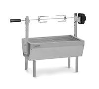Klarstein Tourne Broche Electrique 2 en 1, Mechoui, Rotisserie et Gril de Barbecue, Broche Cochon de Lait, Tourne Barbecue avec 2 Broches, Rotissoire, Mini Bbq Grill Inox sur Roues
