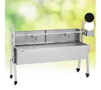 Klarstein Tourne Broche Electrique 2 en 1, Mechoui, Rotisserie et Gril de Barbecue, Broche Cochon de Lait, Tourne Broche Barbecue avec Vitre, Rotissoire, Housse de Pluie, Bbq Grill Barbecue sur Roues