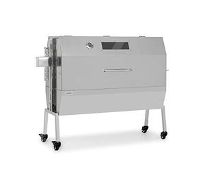 Klarstein Tourne Broche Electrique 2 en 1, Mechoui, Rotisserie et Gril de Barbecue, Broche Cochon de Lait, Tourne Barbecue avec Vitre, Rotissoire, Housse de Pluie, Bbq Grill sur Roues