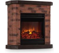 Klarstein Villach Cheminée électrique décorative effet flammes avec télécommande - Chauffage 1800W - design pierre Polystone