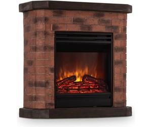 Klarstein Villach Cheminée électrique décorative effet flammes avec télécommande - Chauffage 1800W - design pierre Polystone
