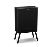 KLARSTEIN Yuma poubelle - 30 L avec filtre à odeurs, bouton-poussoir, bac intérieur amovible, pieds élégants, poubelle de cuisine, noire