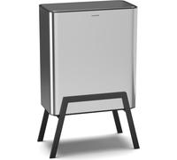 Klarstein Yuma Poubelle - 30 L avec filtre à odeurs, bouton-poussoir, bac intérieur amovible, pieds élégants, poubelle de cuisine, acier inoxydable