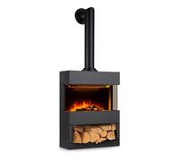 Klarstein Zermatt Cheminée électrique 900/1800W Thermostat Illusion de flamme Tube de fumée