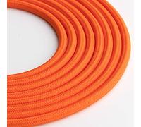 Klartext LUMIÈRE Câble textile rond pour éclairage 3 x 0,75 mm Orange 10 m Sécurité maximale contre les chocs.