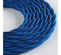Klartext LUMIÈRE Câble textile tressé pour éclairage 3 x 0,75 mm Bleu 3 m Sécurité maximale contre les chocs.