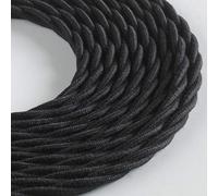 Klartext LUMIÈRE Câble textile tressé pour éclairage, 3 x 0,75 mm, coton noir, 3 m Sécurité maximale contre les chocs.