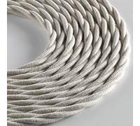 Klartext LUMIÈRE Câble textile tressé pour éclairage, 3 x 0,75 mm, coton taupe, 3 m Sécurité maximale contre les chocs.