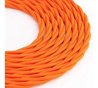 Klartext LUMIÈRE Câble textile tressé pour éclairage 3 x 0,75 mm Orange 5 m Sécurité maximale contre les chocs.