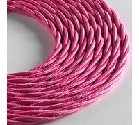 Klartext LUMIÈRE Câble textile tressé pour éclairage 3 x 0,75 mm Rose 10 m Sécurité maximale contre les chocs.