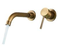 KLARWERK® NAVIS | Robinet de douche mural, 2 pièces, en laiton brossé | Robinet mélangeur mural en acier inoxydable pour salle de bain | Robinet d'eau pour cuisine professionnelle, robinet mural pour