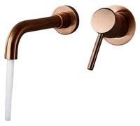 KLARWERK® NAVIS | Robinet de douche mural, 2 pièces, finition rose or | Mélangeur mural en acier inoxydable pour salle de bain | Robinet pour hôtel, restaurant, lavabo