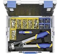 Klauke LBOXX65B Set doutils de sertissage 223 pièces pour cosses tubulaires, pour connecteur tubulaire 6 à 50 mm² appareil de coupe inclus, couteau pour câbles