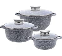 Klausberg lot de 3 pots avec revetement en marbre 2,3l 4,5l 6,8l KB7533