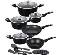 Klausberg Ensemble de Casseroles KB-7322 15 Pièces Granit Gris