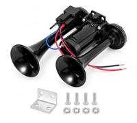Klaxon à Air 12 V, Double Trompette avec Compresseur, Kit de Klaxon Pneumatique à Deux Tubes adapté aux Voitures, Camions, Motos, Fourgons, Bateaux et autres Véhicules 12 V