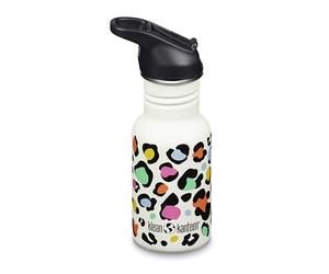 Klean Kanteen 1011207 Classic Narrow (Flip Sport) Gourde de vélo avec bouchon en acier inoxydable de couleur rose avec un volume de 355 ml