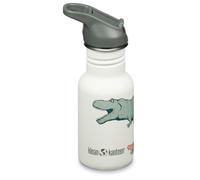 Klean Kanteen 1011210 Classic Narrow (Flip Sport) Gourde de vélo avec bouchon en acier inoxydable de couleur blanche d'un volume de 355 ml