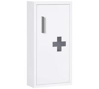 kleankin Armoire à Pharmacie Armoire à médicaments Murale 2 étagères 3 Niveaux avec Porte aimantée métal 30 x 12 x 60 cm Blanc
