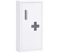 kleankin Armoire à Pharmacie Murale Porte Aimantée 30 x 12 x 60 cm Blanc | Armoire à Médicaments, 2 Étagères, 3 Niveaux, Métal
