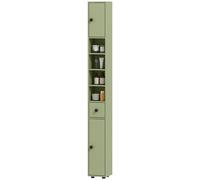 kleankin Armoire de salle de bain étroite avec tiroir et 4 compartiments ouverts pour petits espaces 20 x 20 x 180 cm Vert
