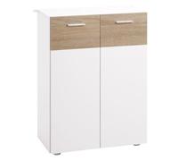 kleankin Armoire de Sol pour Salle de Bain avec 2 Portes et Étagères Intérieures Réglables, Meuble Auxiliaire, Blanc, 60x30x85 cm