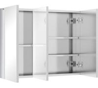 Kleankin armoire de toilette avec trois portes argenté