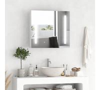 Armoire de toilette miroir lumineux LED 2 portes 3 niv. blanc