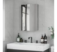 kleankin Armoire miroir murale salle de bain acier inoxydable 1 porte miroir 2 étagères 39×12×60 cm