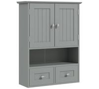 Armoire murale de salle de bain - kleankin - avec portes, étagère ouverte, 2 tiroirs pour ranger - 50,8l x 17,8P x 66H cm - gris