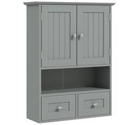 kleankin Armoire murale de salle de bain, armoire de toilette, avec portes, étagère, 2 tiroirs, 50,8l x 17,8P x 66H cm, gris