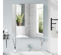 Armoire murale - kleankin - salle de bain 3 portes miroir étagères réglables rangement - MDF - 70x15x60cm - blanc