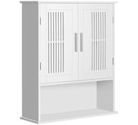 kleankin Armoire murale, meuble salle de bain avec étagère réglable, double porte et étagère ouverte, 60 x 20 x 70 cm, blanc