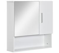 kleankin Armoire Murale Miroir de Salle de Bain avec Portes et étagère réglable - dim. 54L x 15,2l x 55,3H cm Blanc