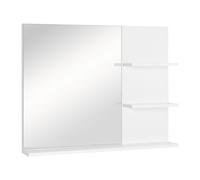 Kleankin Armoire Murale miroir salle de bain meuble de rangement mural 3 Niveaux de Rangement 60 x 10 x 48 cm Blanc Aosom France