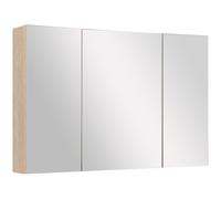 kleankin Armoire murale salle de bain, meuble de rangement avec miroir, 2 placards avec 3 étagères en bois, 90 x 60 x 13,5 cm