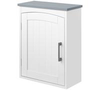 Kleankin Armoire Murale WC Suspendue Blanche avec Porte et Étagère Réglable Aosom France