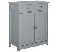 kleankin Buffet Meuble de rangement sur pied salle de bain 2 portes 2 tiroirs - dim. 60l x 30P x 75H cm - gris Aosom France