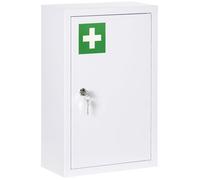 Kleankin Home armoire à pharmacie verrouillable dimensions 30 x 14 x 46 cm avec 3 compartiments sécurité enfant en acier laminé à