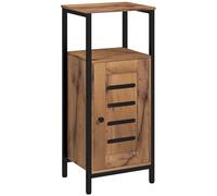 kleankin Meuble Bas Salle de Bain Porte Lamelles Niche Ouverte Style Rustique Brun Aosom France
