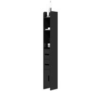 kleankin Meuble colonne de salle de bain armoire toilette haute avec étagères et placards - 15 x 17 x 120 cm noir
