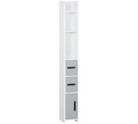 kleankin Meuble Colonne de Salle de Bain Armoire Toilette Haute avec étagères et placards - 15 x 17 x 120 cm - Gris